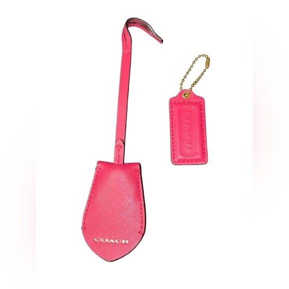 Coach Pink Hang Tag & Leather key Ring - Picture 1 of 3